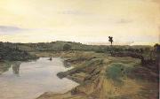 Jean Baptiste Camille  Corot La promenade du Poussin (mk01) Sweden oil painting artist